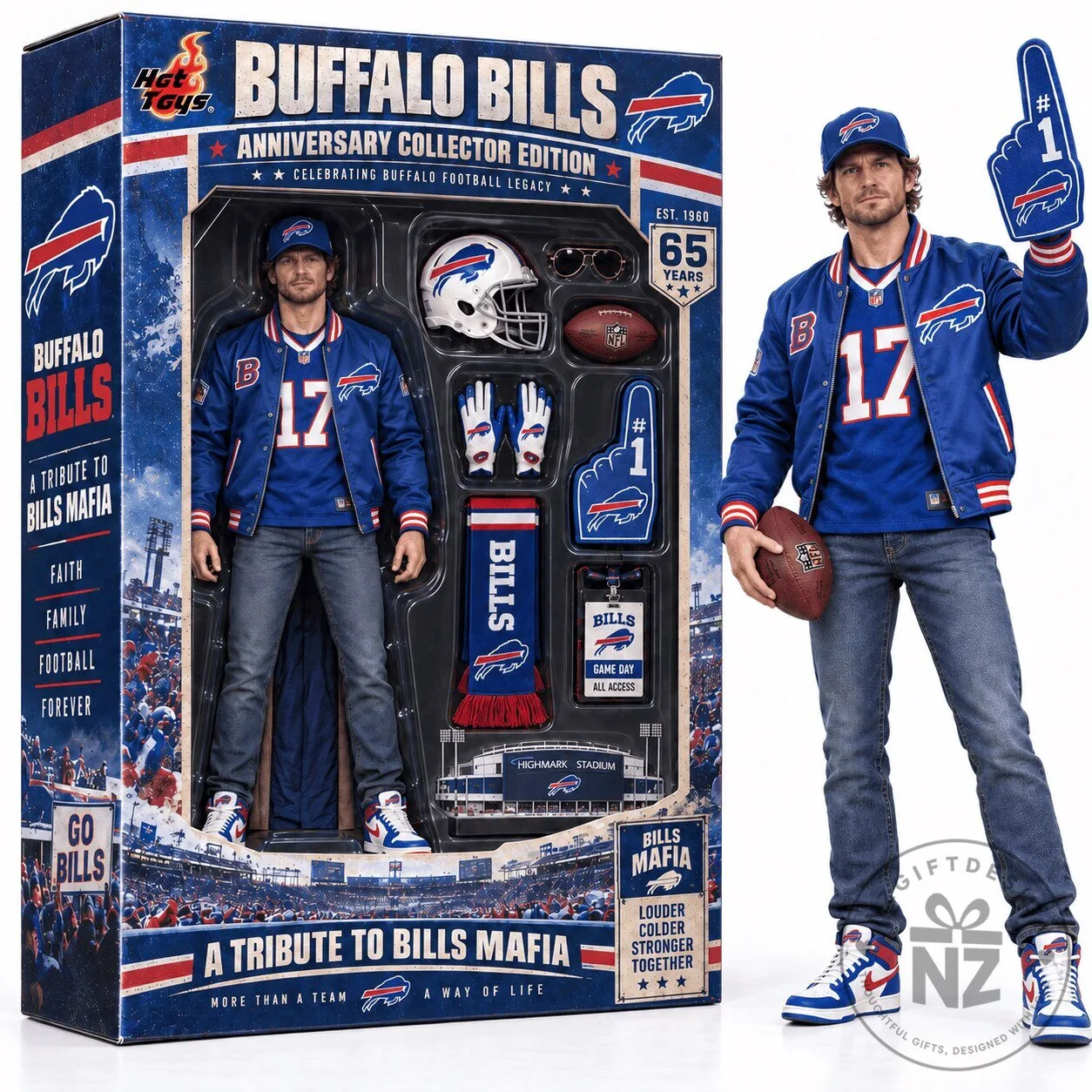 Buffalo Bills 65th Anniversary Collector Edition Commemorative Action Figure