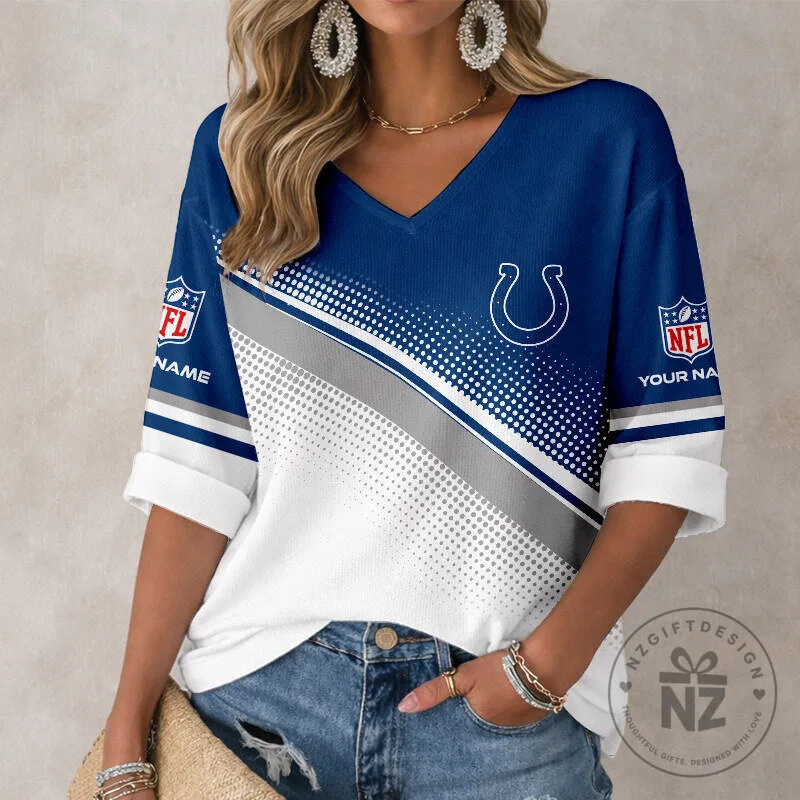 Indianapolis Colts National Football League Women's V-Neck Long Sleeve Shirt 2 Indianapolis Colts National Football League Women's V-Neck Long Sleeve Shirt