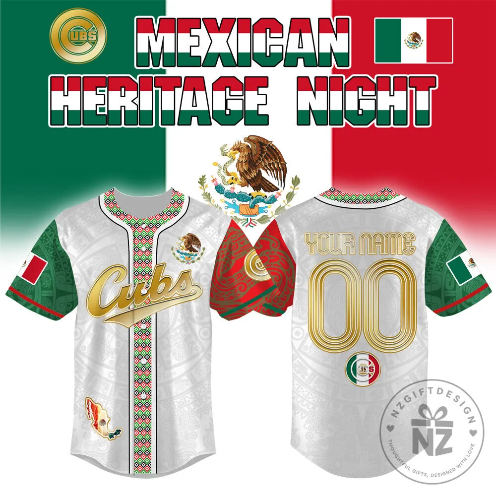 Chicago Cubs Baseball Mexican Heritage Night Personalized Jersey