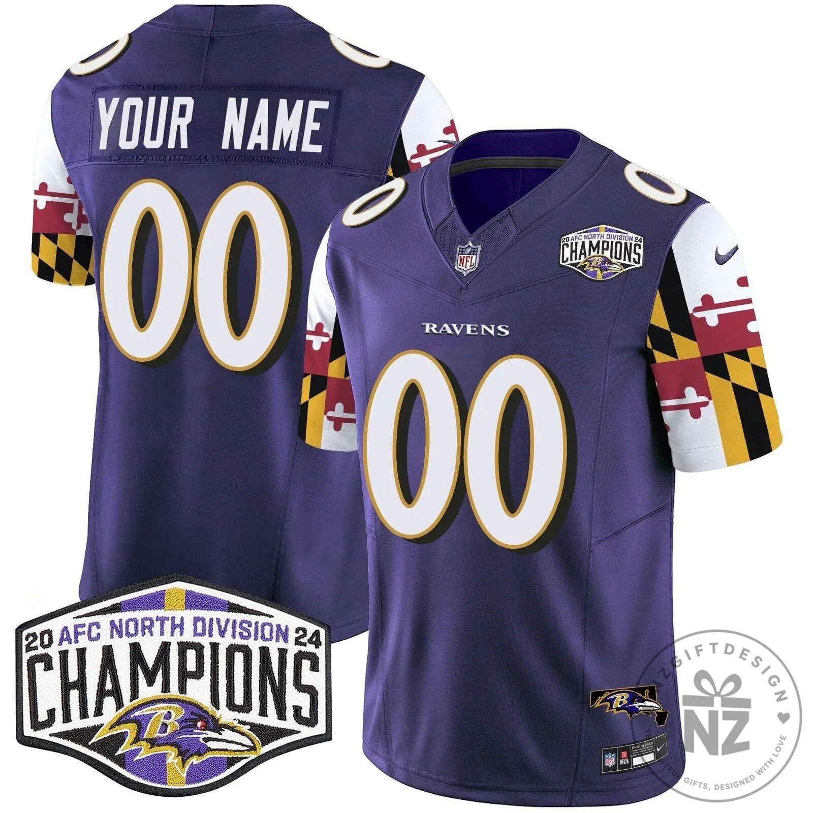 AFC North Division Champions Baltimore Ravens Football Jersey