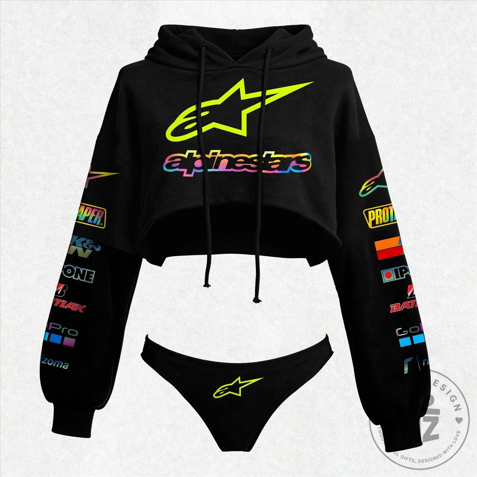 Alpinestars Neon Logo Women's Cropped Hoodie