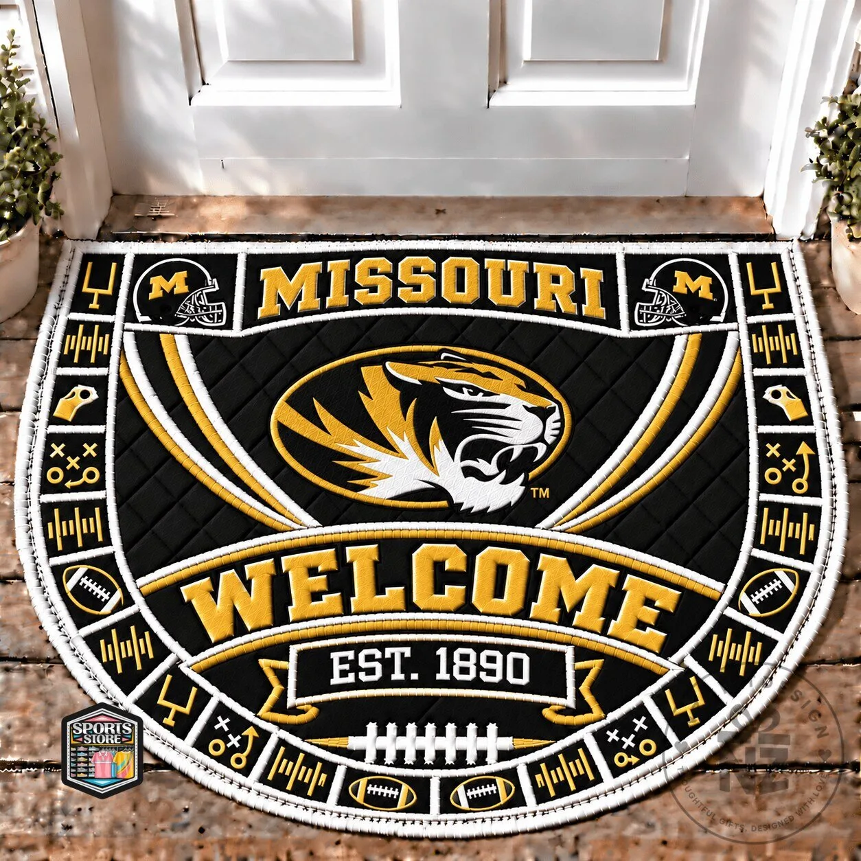 Missouri Tigers Welcome Est. 1890 NCAA Football Team Doormat