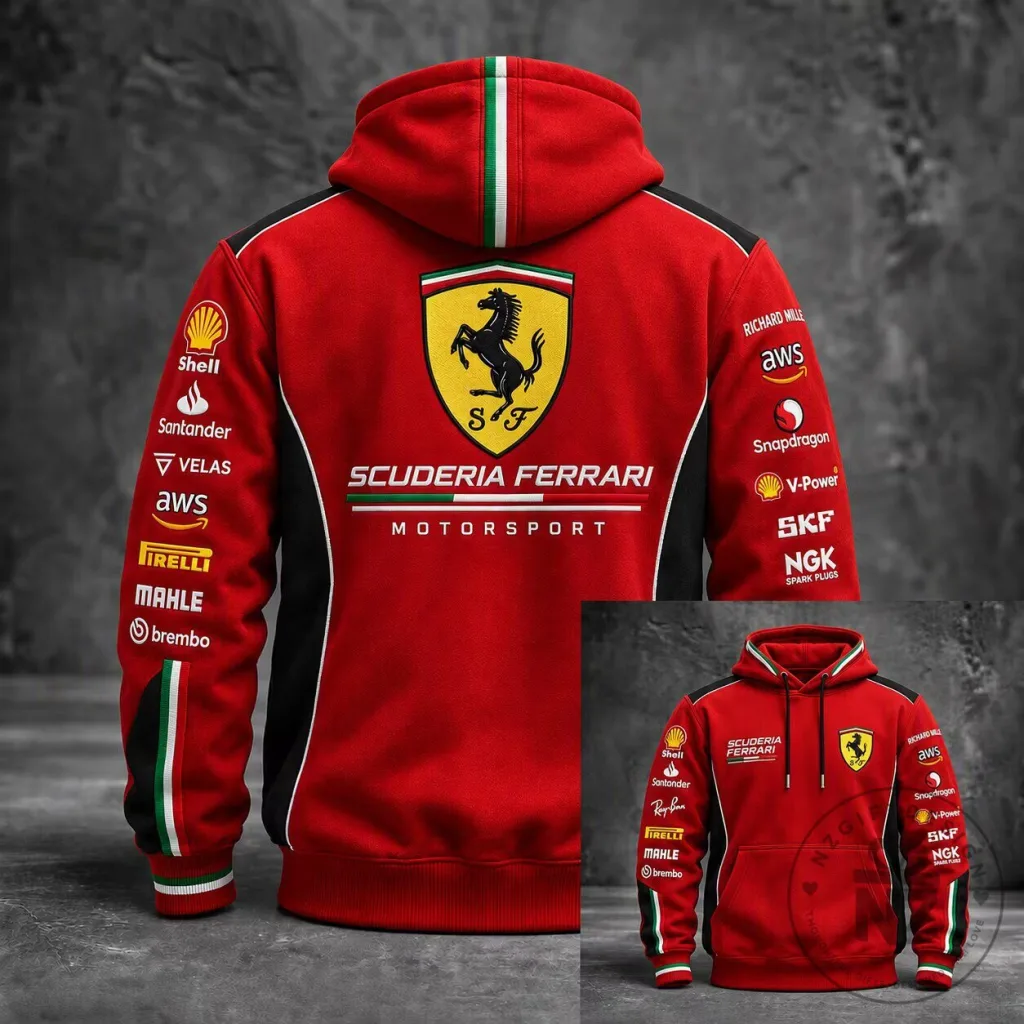Scuderia Ferrari Formula One Racing Team Red Pullover Hoodie Scuderia Ferrari Formula One Racing Team Red Pullover Hoodie