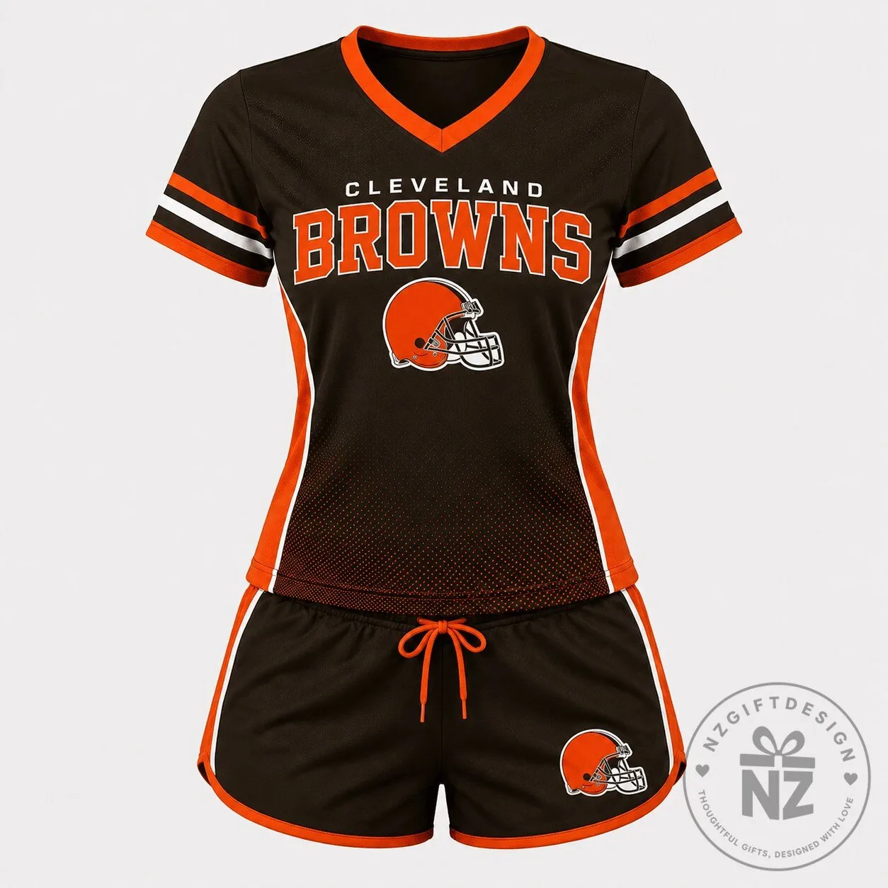 Cleveland Browns Women's Football Jersey and Shorts Set