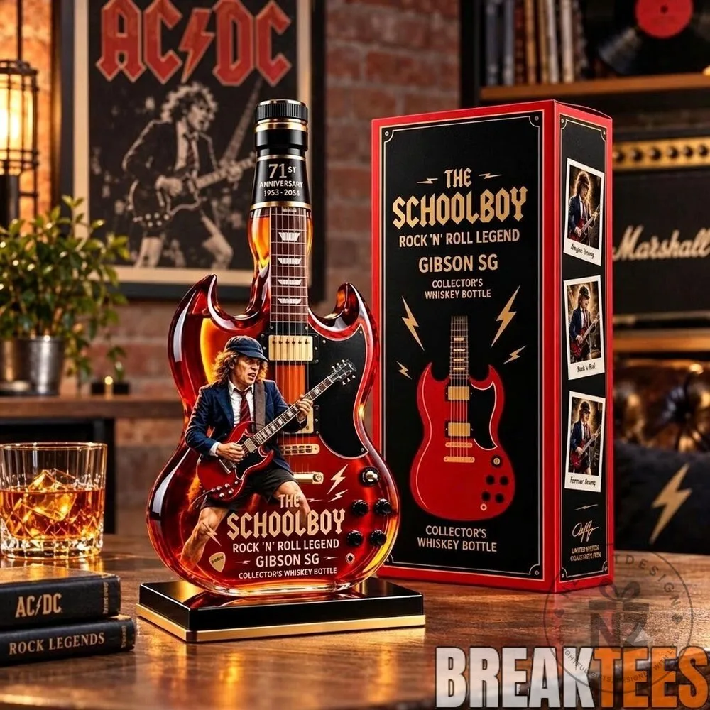 AC/DC Angus Young The Schoolboy Gibson SG Collector's Whiskey Bottle