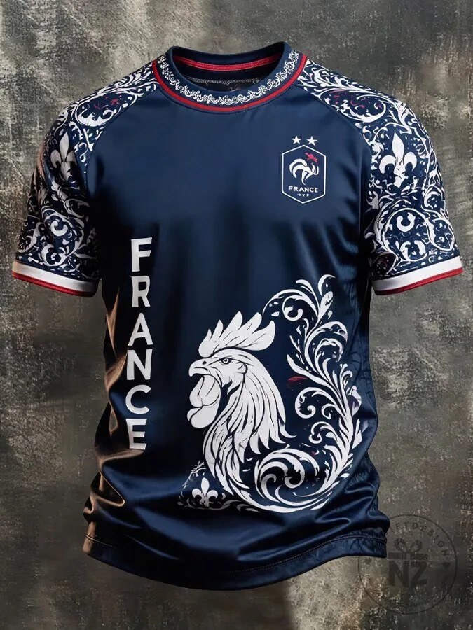 France Soccer Team Rooster Design Fan Jersey