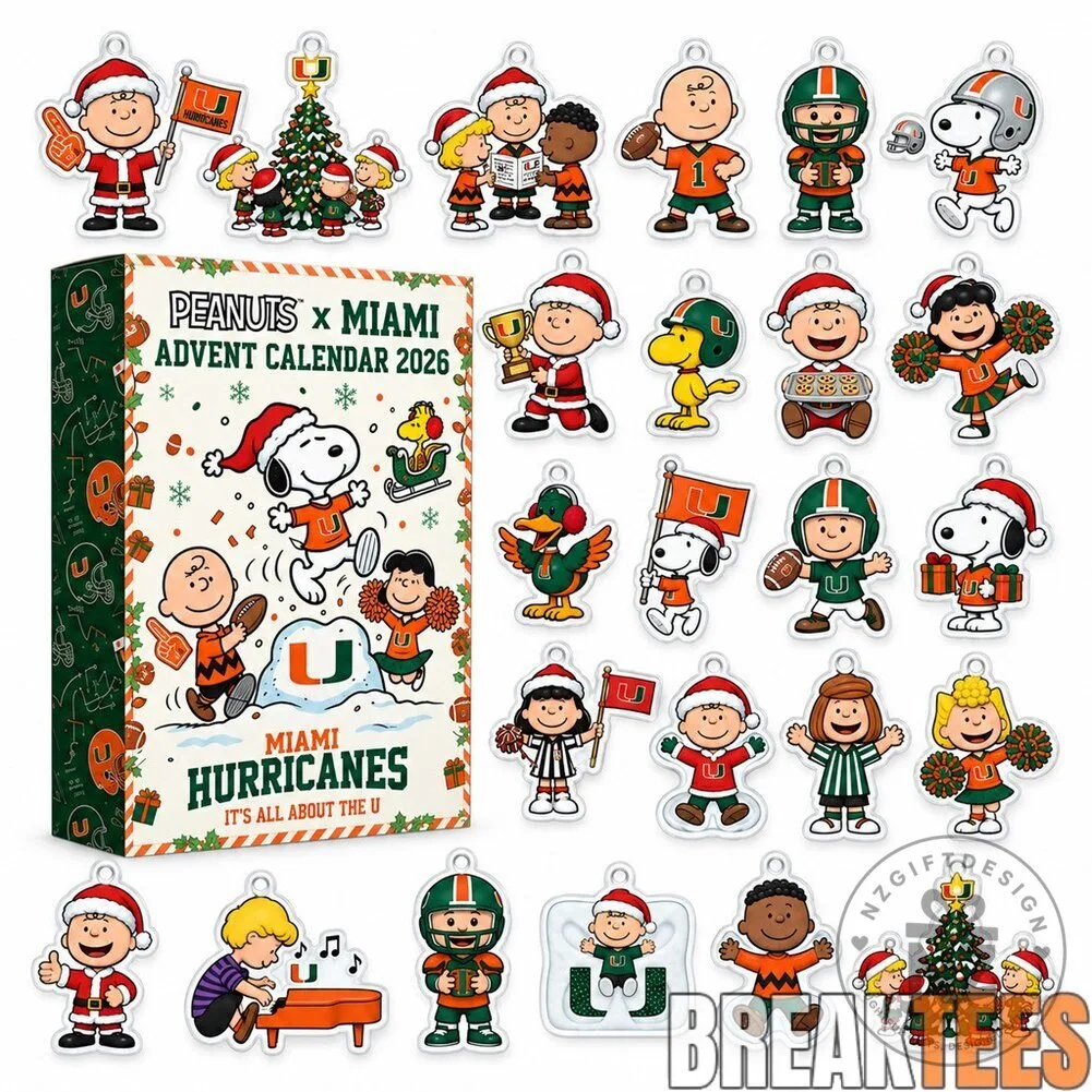 Peanuts Snoopy Miami Hurricanes Christmas 2026 Advent Calendar with Ornaments 4 Peanuts Snoopy Miami Hurricanes Christmas 2026 Advent Calendar with Ornaments