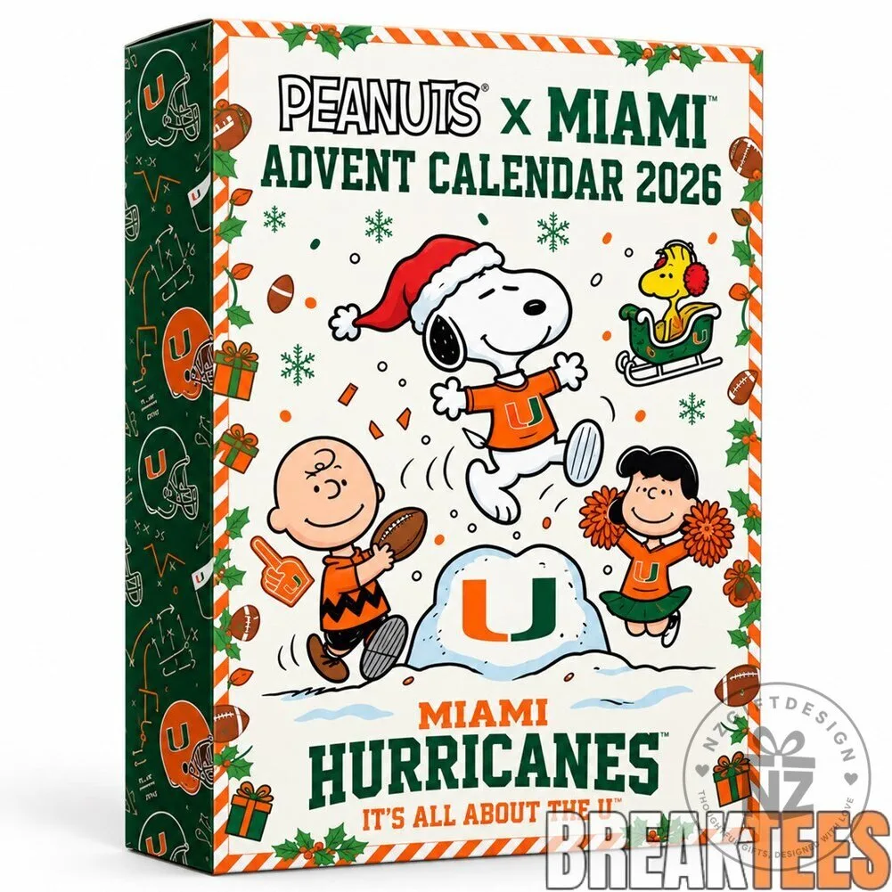 Peanuts Snoopy Miami Hurricanes Christmas 2026 Advent Calendar with Ornaments 2D 7 Peanuts Snoopy Miami Hurricanes Christmas 2026 Advent Calendar with Ornaments