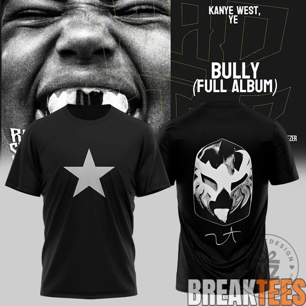 Kanye West Ye Bully Full Album Music Concert Tour Black T-Shirt