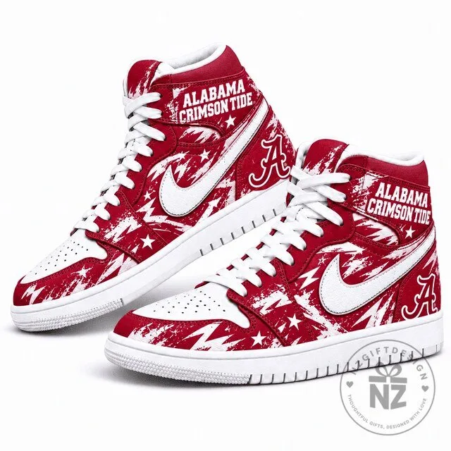 Alabama Crimson Tide Football Team Mascot High Top Sneakers for Men and Women