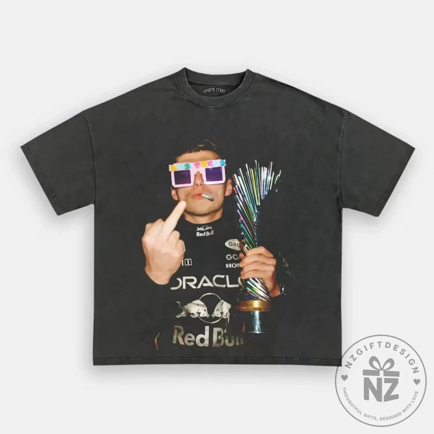 Max Verstappen Trophy Celebration Graphic T-Shirt
