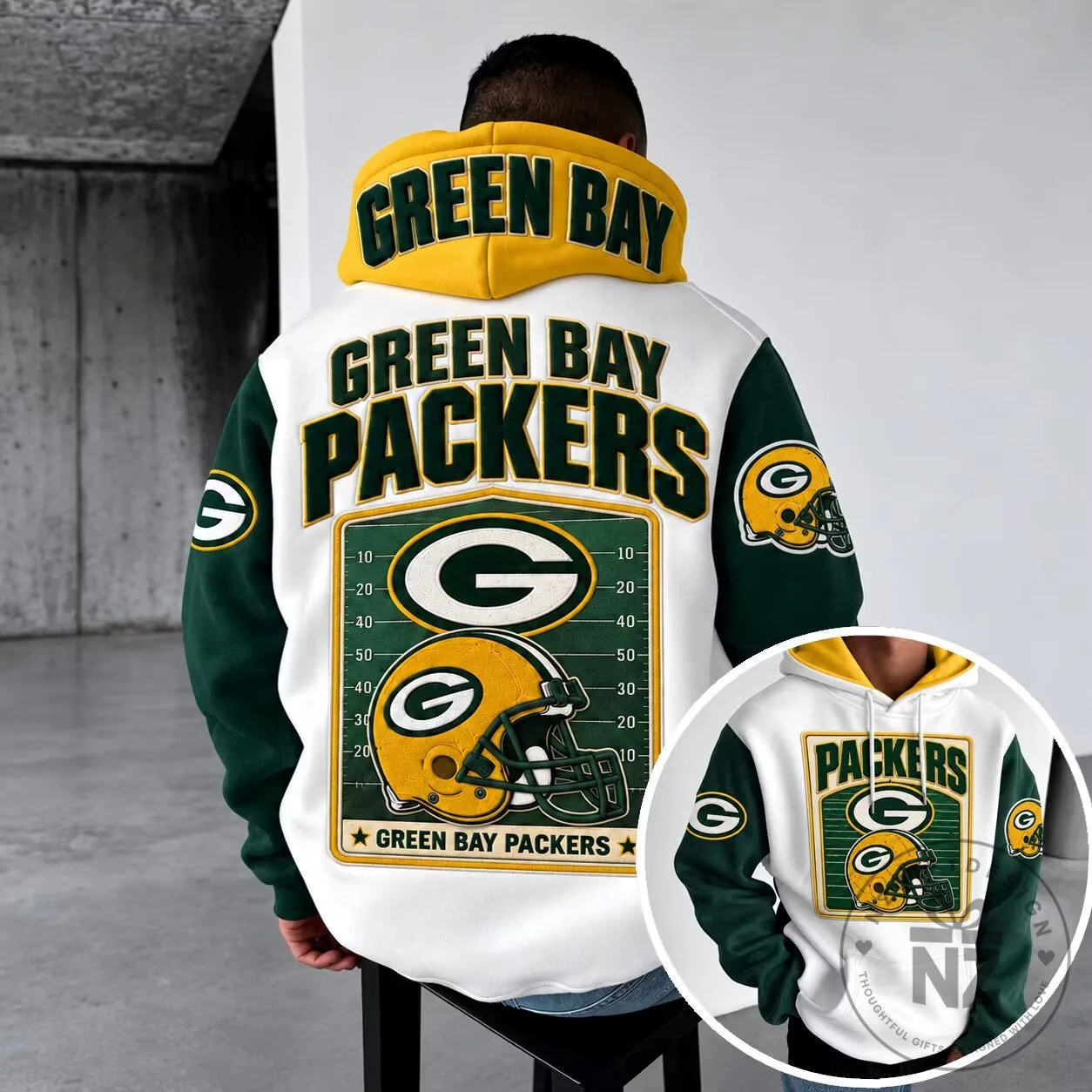 Green Bay Packers American Football Team Logo Sports Fan Hoodie