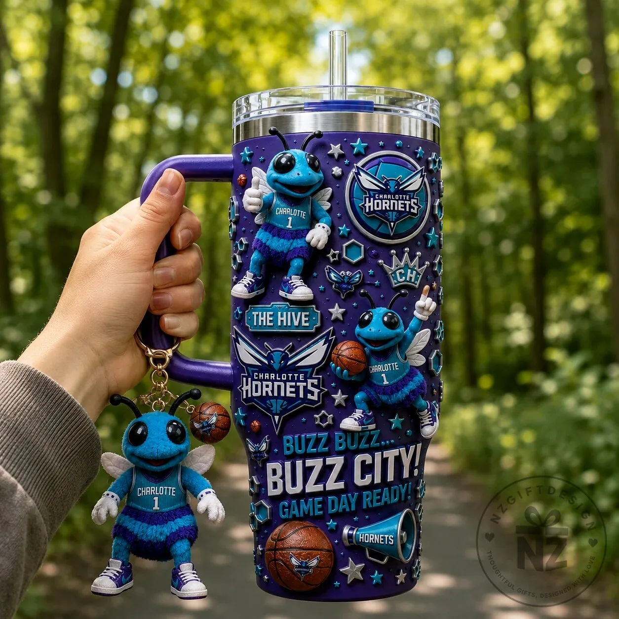 Charlotte Hornets NBA Basketball Team Purple Insulated Tumbler with Handle 8 Charlotte Hornets NBA Basketball Team Purple Insulated Tumbler with Handle