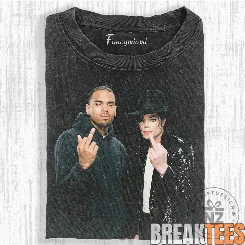 Chris Brown and Michael Jackson Middle Finger Pose T-Shirt