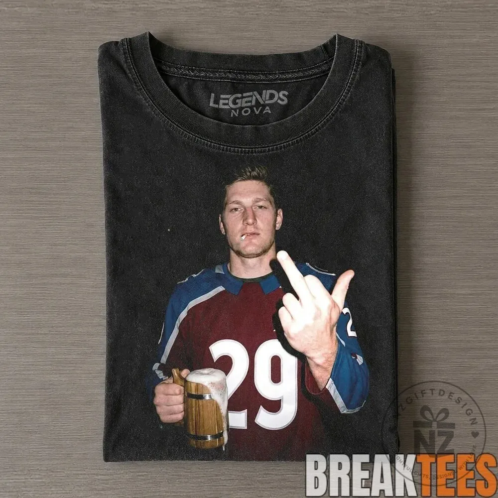Nathan MacKinnon Colorado Avalanche Middle Finger Beer Mug Funny T-Shirt