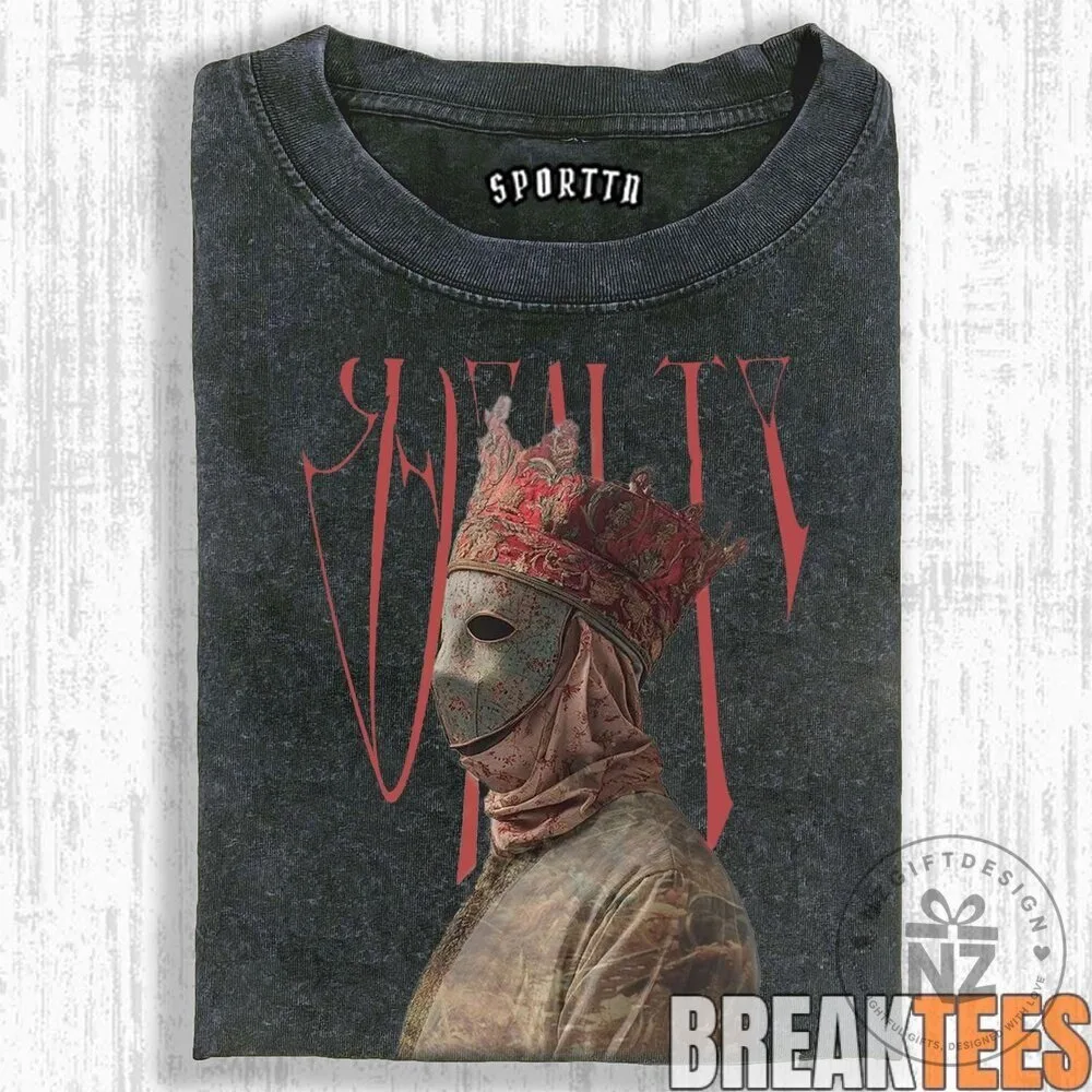 Royalty Masked Monarch Art Graphic Print Washed T-Shirt