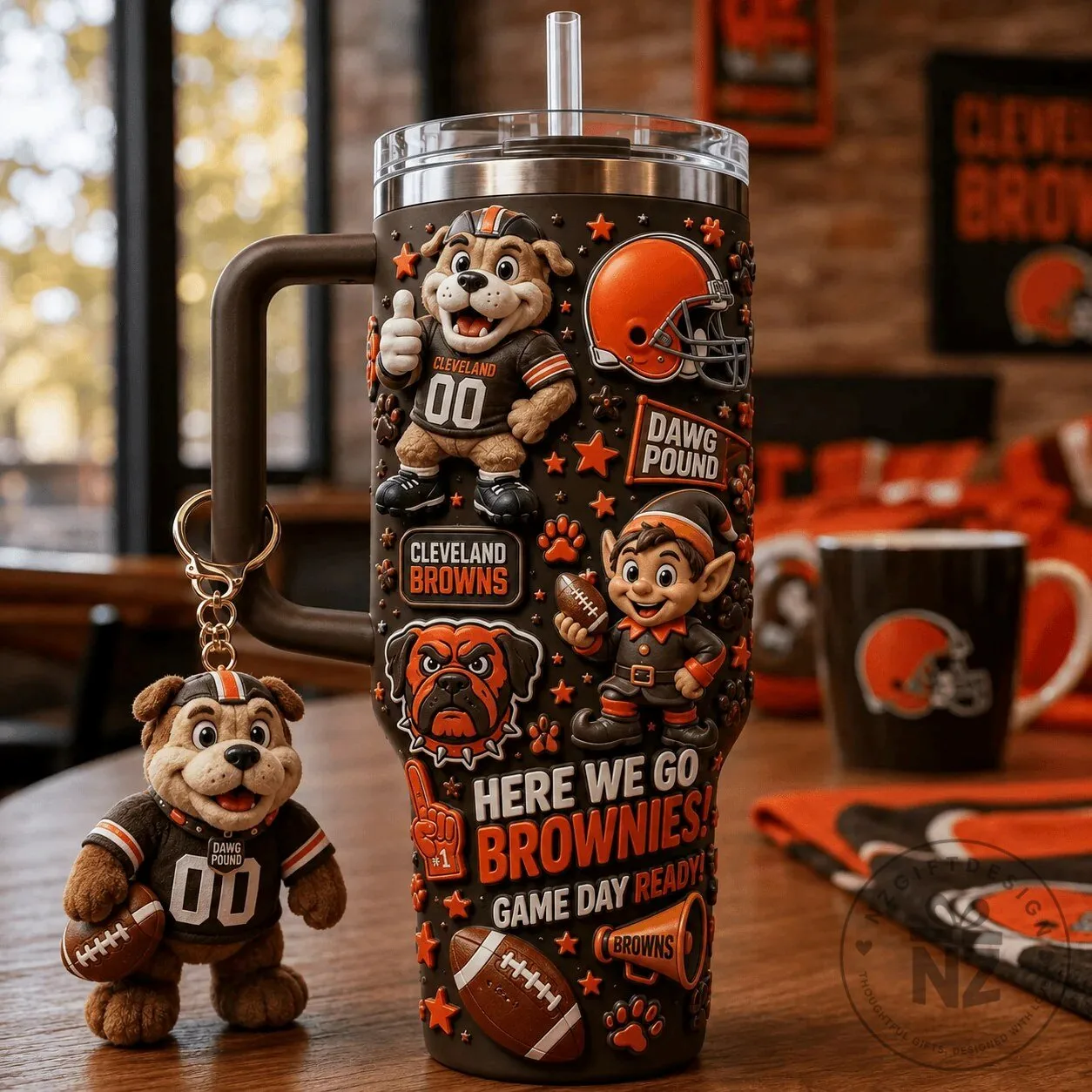 Cleveland Browns Dawg Pound Football Fan 40oz Tumbler with Handle