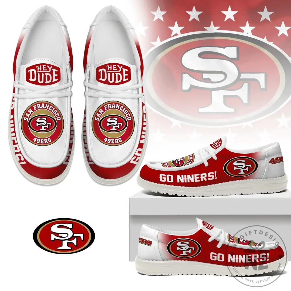San Francisco 49ers Hey Dude Style Loafer Shoes for Men and Women San Francisco 49ers Hey Dude Style Loafer Shoes for Men and Women