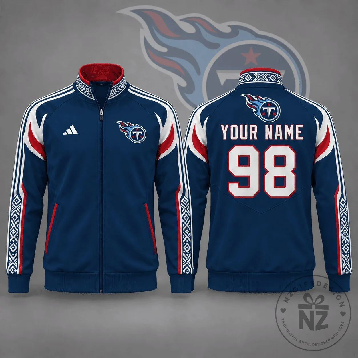 Tennessee Titans Personalized NFL Team Nordic Zip Up Track Jacket 1 Tennessee Titans Personalized NFL Team Nordic Zip Up Track Jacket