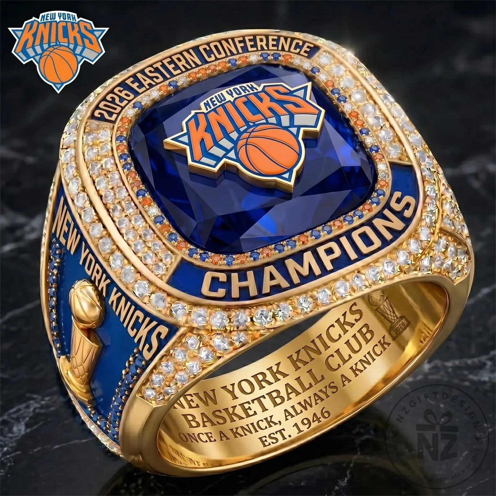 New York Knicks 2026 Eastern Conference Champions Basketball Ring