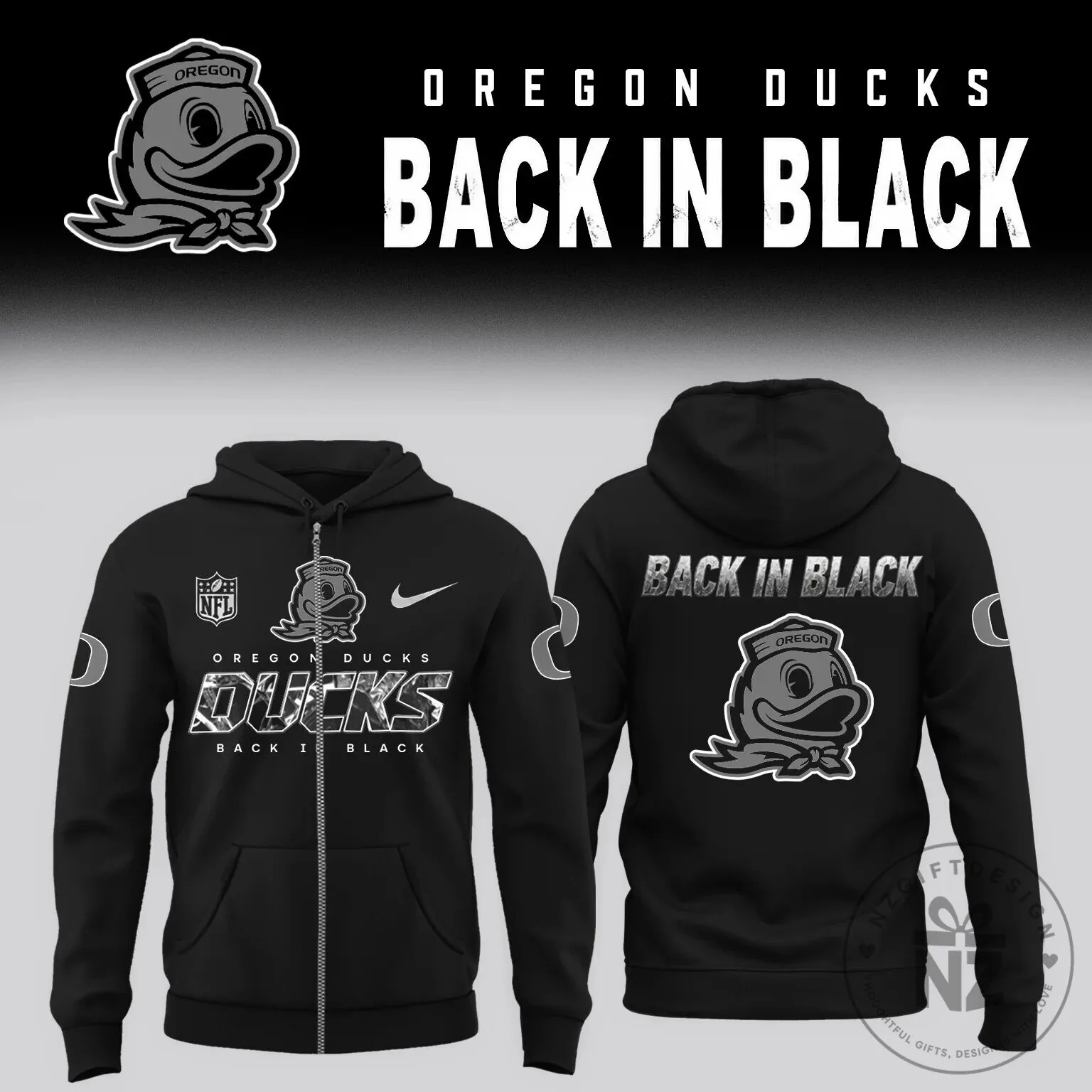Oregon Ducks Back In Black Limited Edition Full-Zip Hoodie