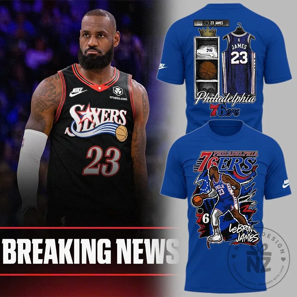 Philadelphia 76ers LeBron James Basketball Fan Graphic T-Shirt