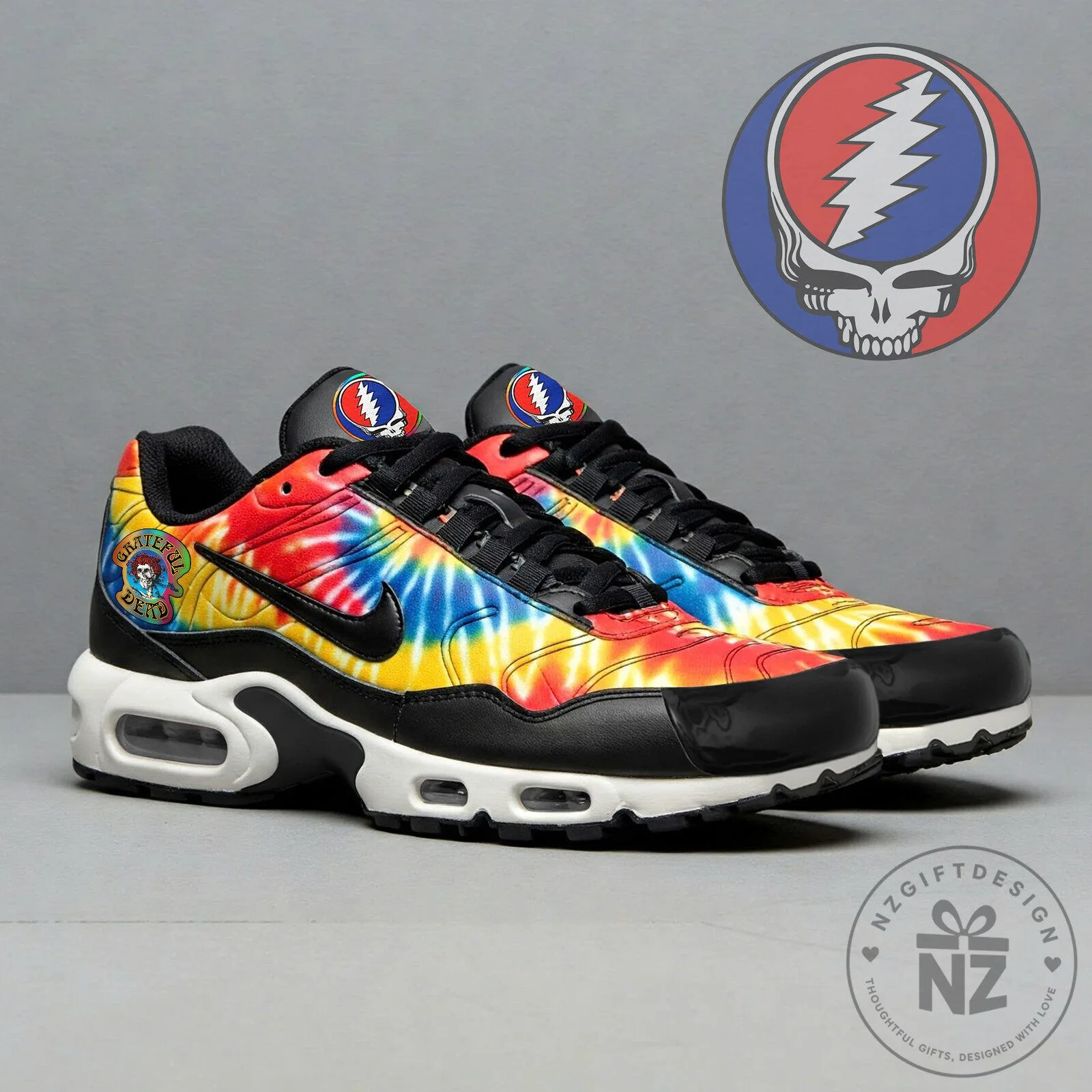 Grateful Dead Steal Your Face Tie-Dye Running Shoes