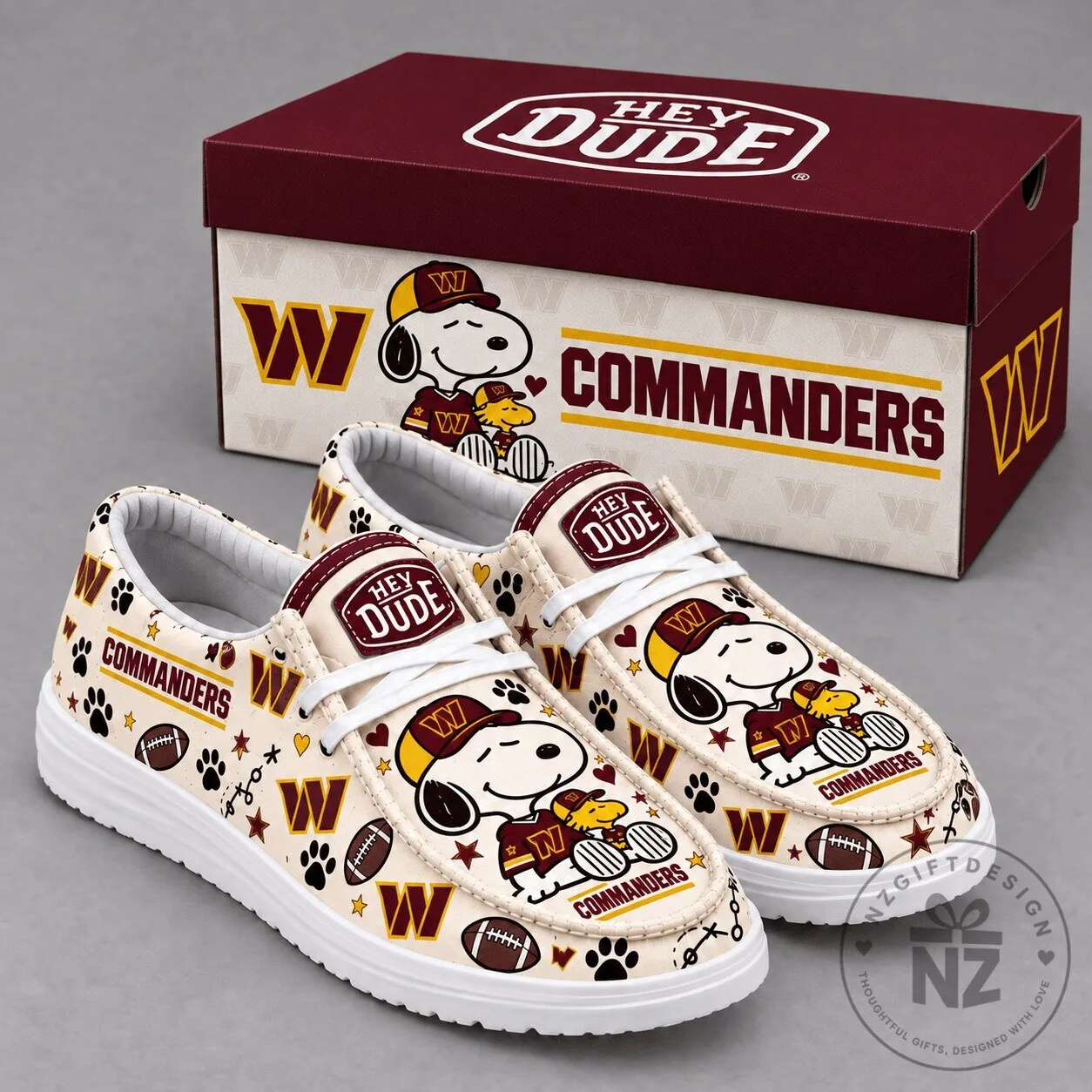 Washington Commanders Snoopy Football Team Fan Loafer Shoes