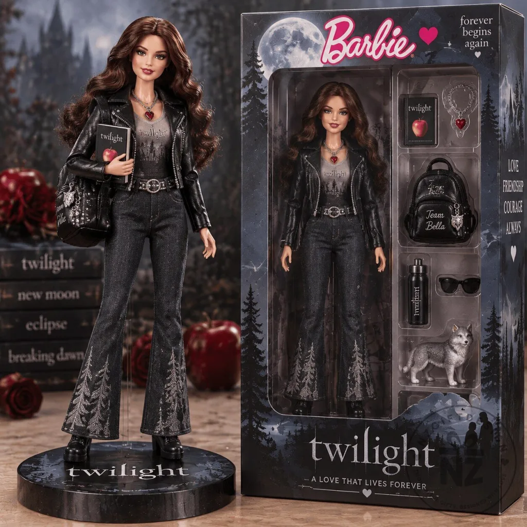Barbie Twilight Bella Swan Collector Doll with Accessories and Wolf Figurine Barbie Twilight Bella Swan Collector Doll with Accessories and Wolf Figurine