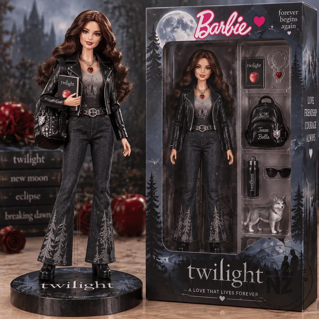 Barbie Twilight Bella Swan Collector Doll with Accessories and Wolf Figurine
