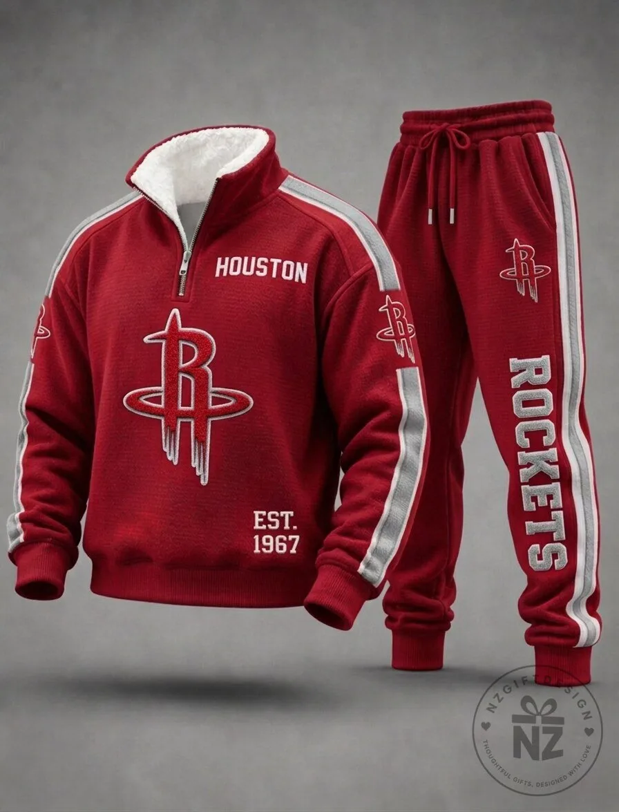 Houston Rockets Red Quarter-Zip Sweatshirt and Sweatpants Set