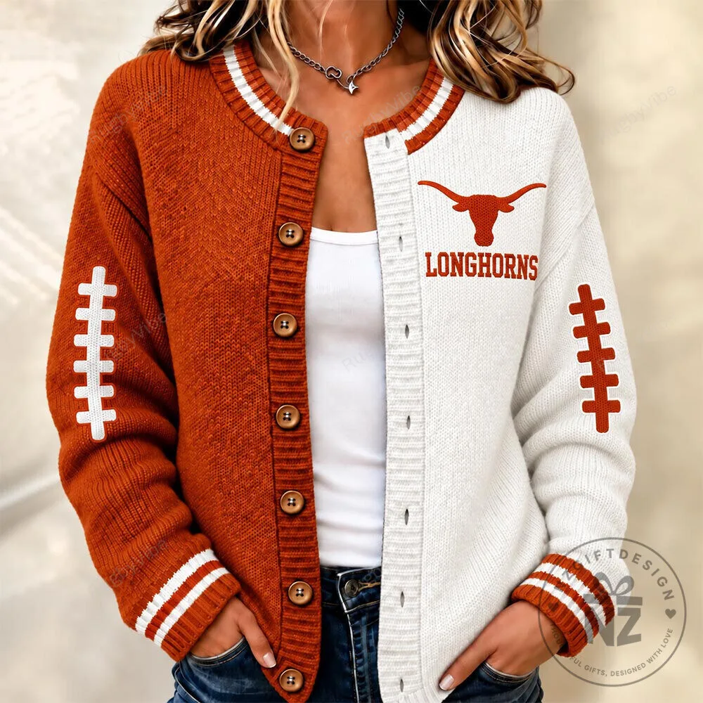 Texas Longhorns Football Team Varsity Cardigan Sweater