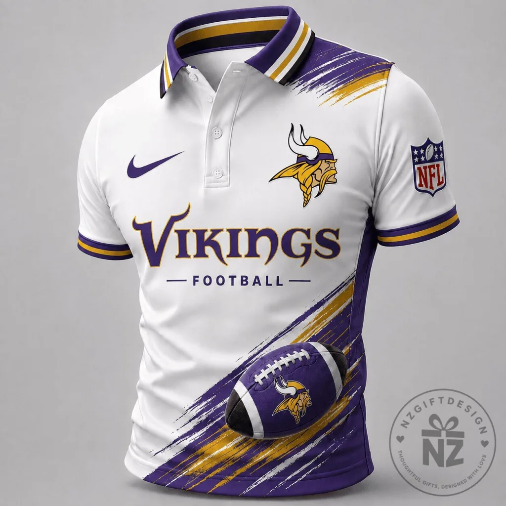 Minnesota Vikings Football Team Dynamic Gridiron Style Polo Shirt Minnesota Vikings Football Team Dynamic Gridiron Style Polo Shirt