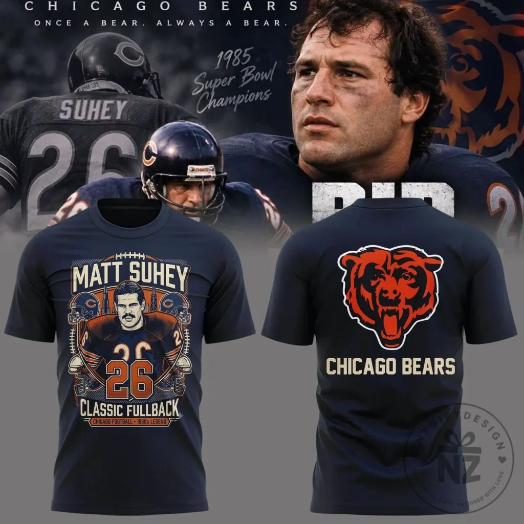 Matt Suhey Chicago Bears Shirt, 1985 Super Bowl Champions Football Legend T-Shirt Matt Suhey Chicago Bears Shirt, 1985 Super Bowl Champions Football Legend T-Shirt