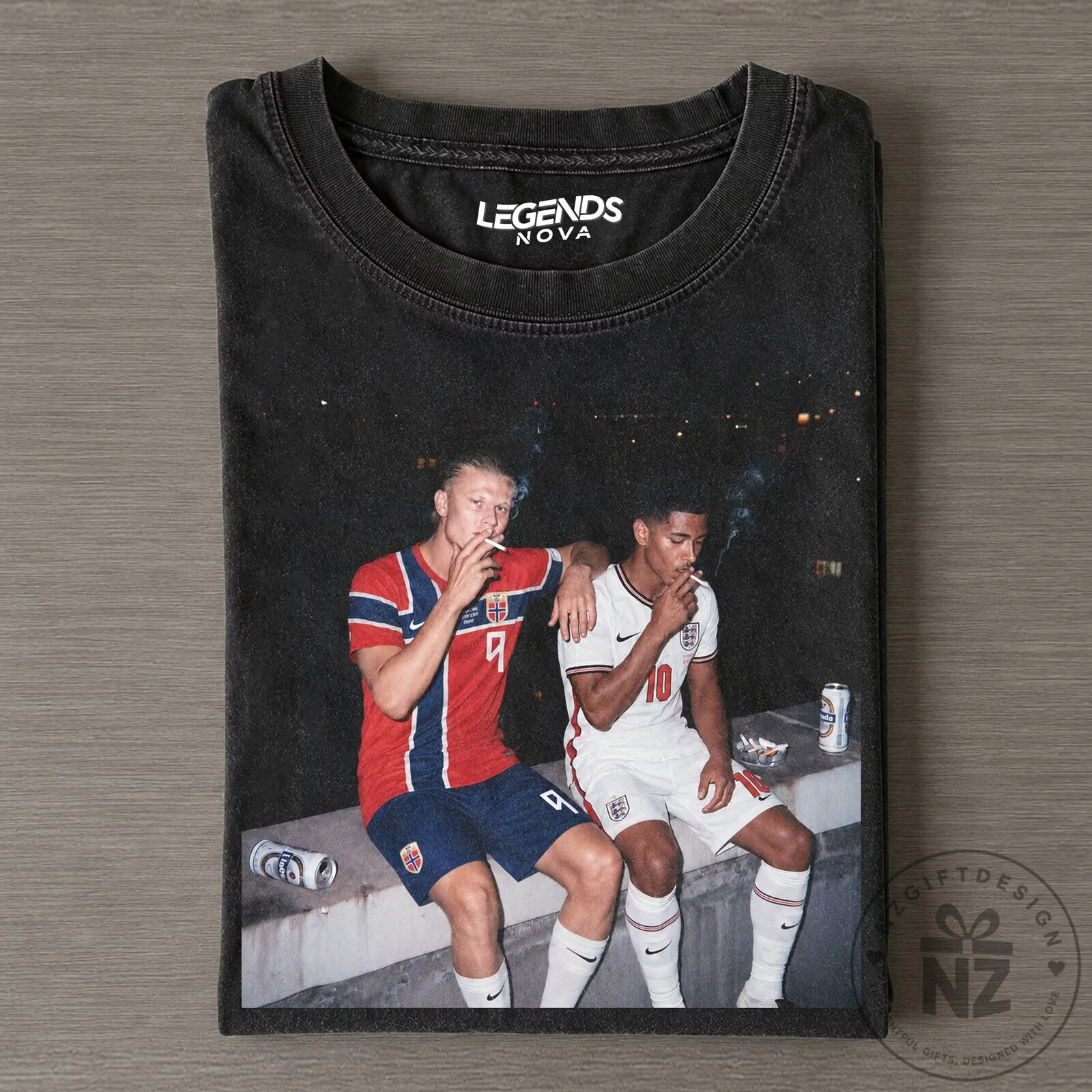 Jude Bellingham and Erling Haaland Smoking Legends Nova T-Shirt