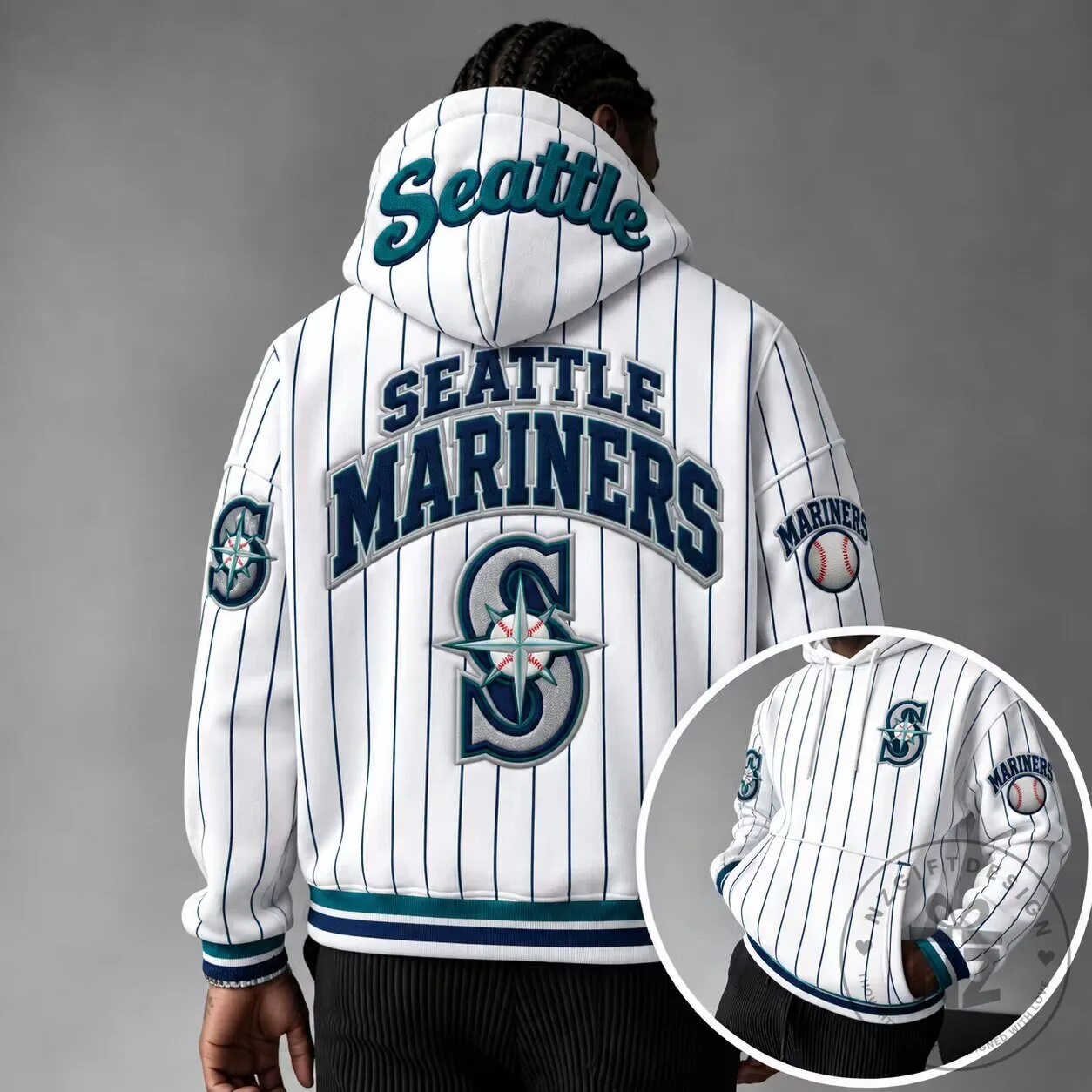 Seattle Mariners Baseball Pinstripe Hoodie