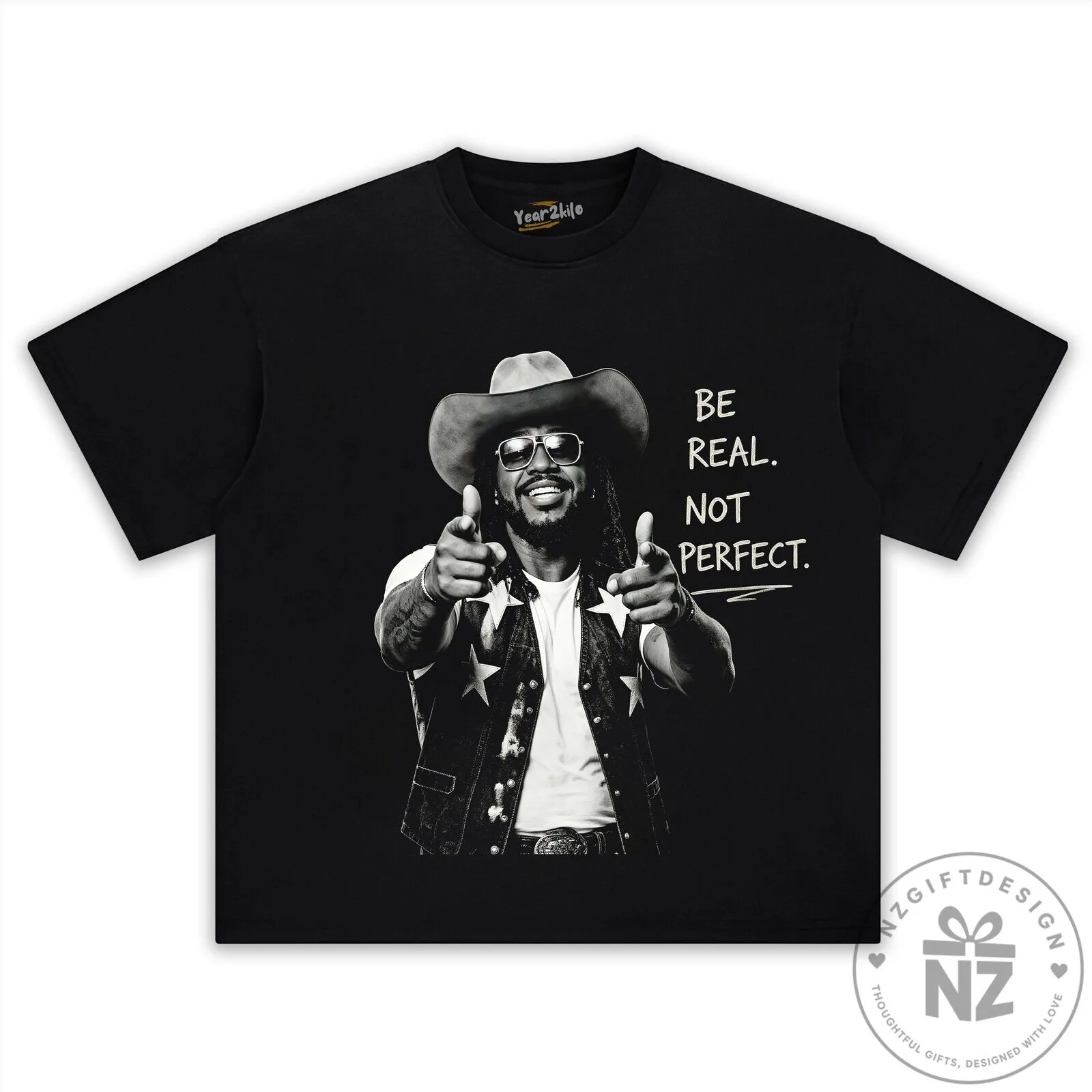 Shaboozey Country Music Tee, Be Real Not Perfect T-Shirt