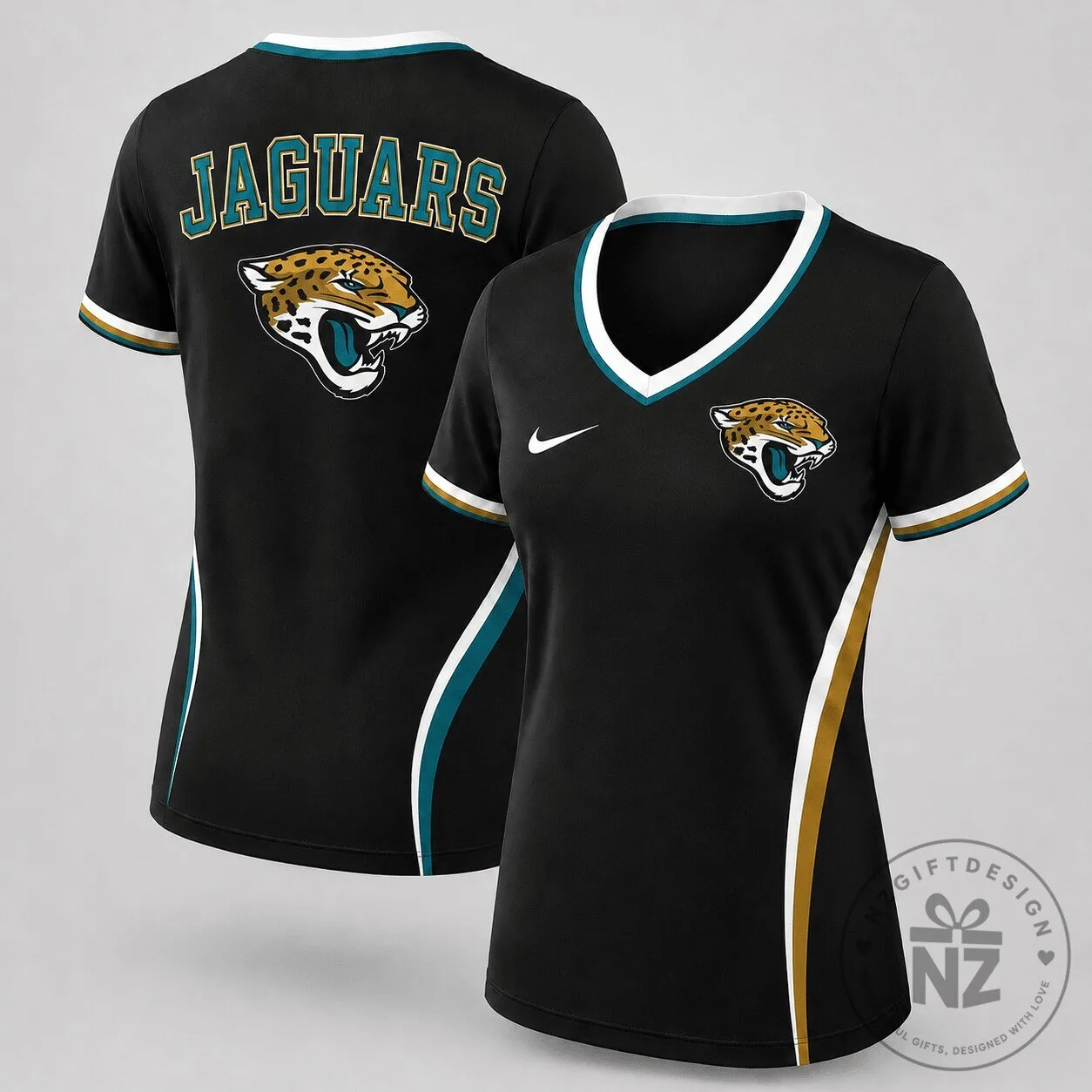 Jacksonville Jaguars NFL Fan Shirt Women's V-Neck Performance T-Shirt