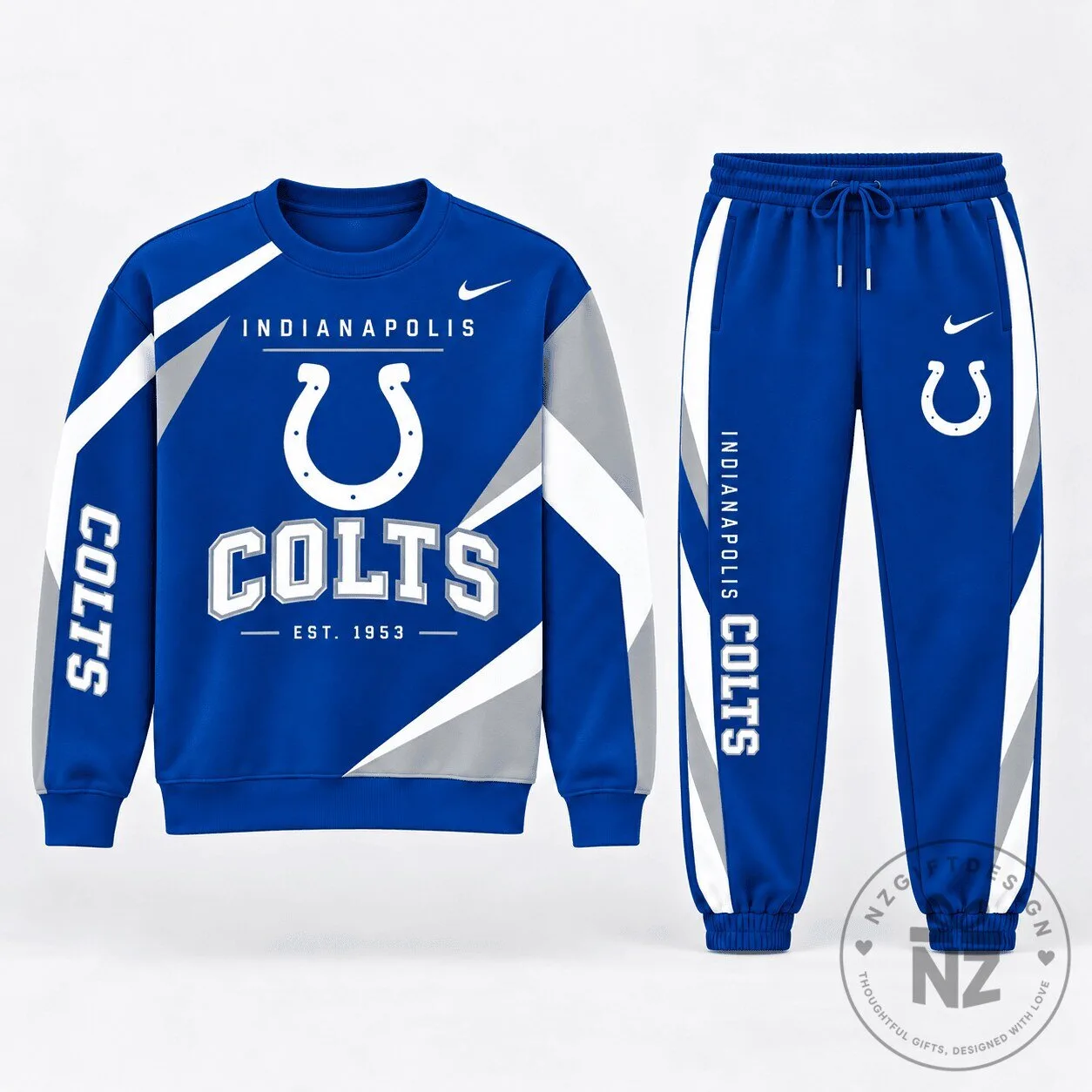 Indianapolis Colts Football Team Fan Sweatshirt and Jogger Pants Set