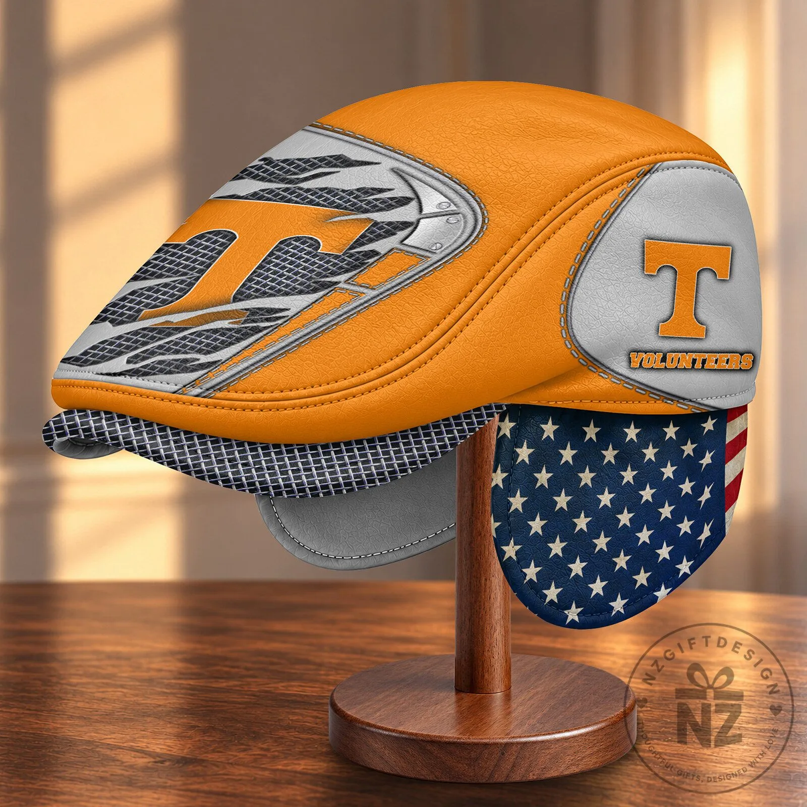 Tennessee Volunteers NCAA Flat Cap Hat with Foldable Ear Flaps