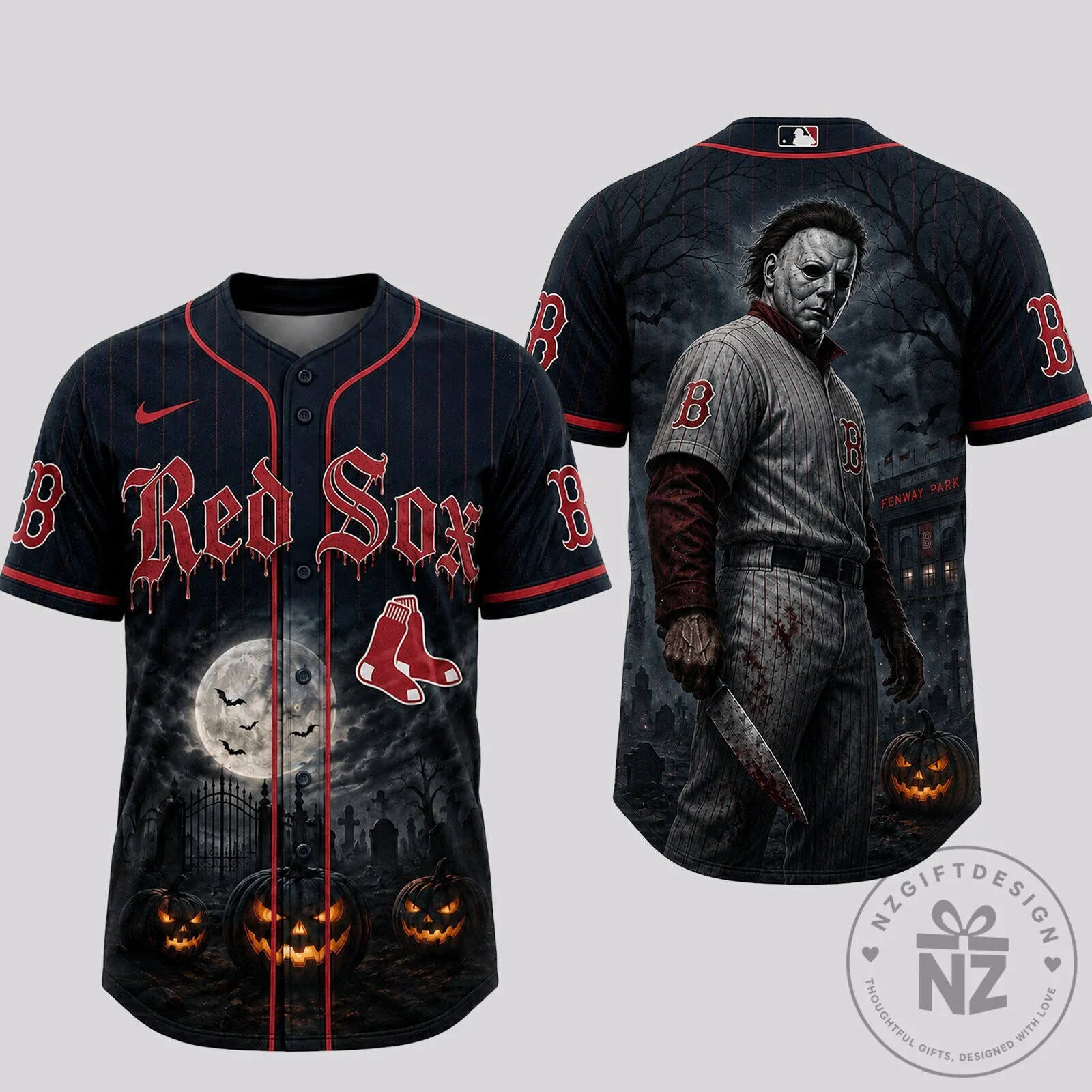 Boston Red Sox Baseball Michael Myers Halloween Horror Movie Jersey