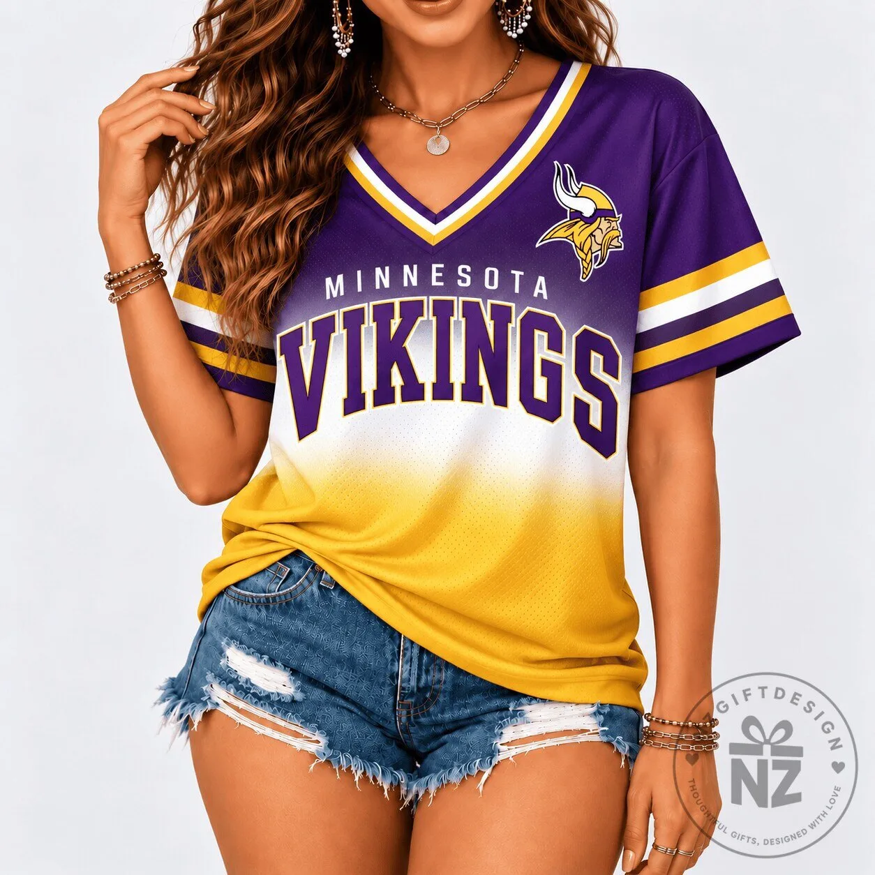 Minnesota Vikings Gradient Retro Varsity Game Day Football Jersey