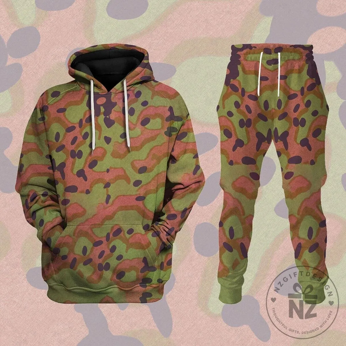 Platanenmuster German World War II Camouflage Hoodie and Pants Set