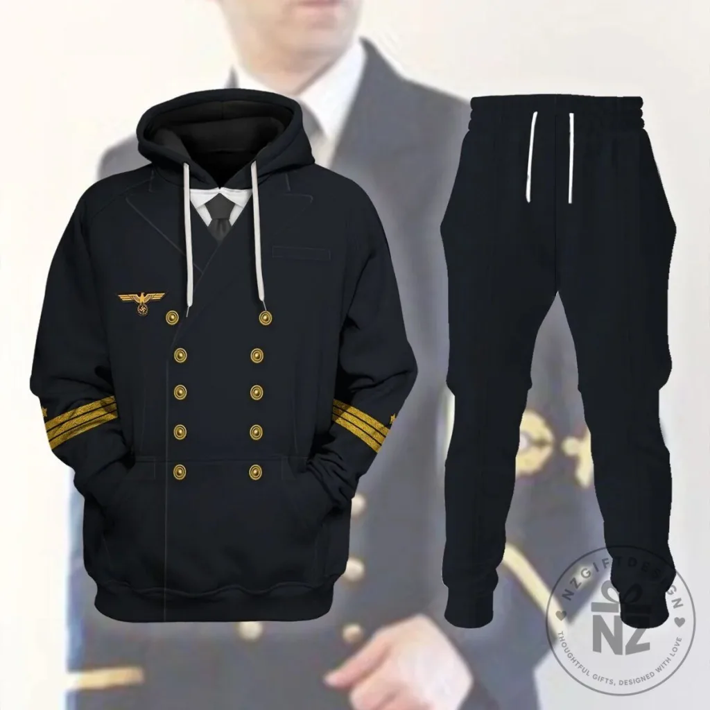 German Kriegsmarine Officer Uniform Hoodie and Sweatpants Set