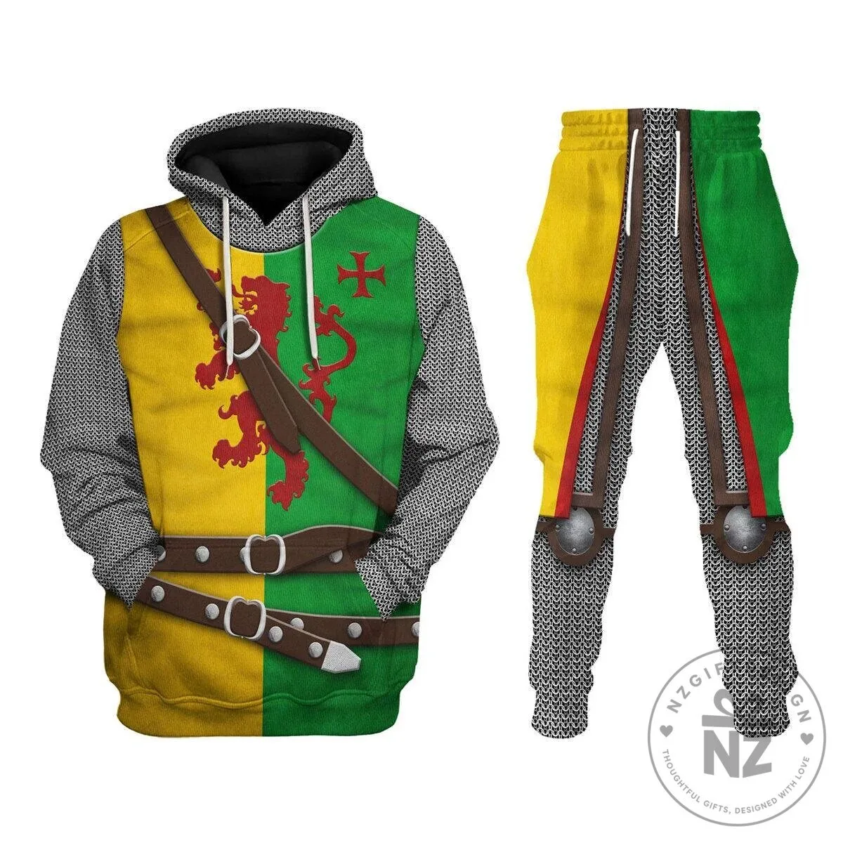 Sir William Marshal 1st Earl of Pembroke Knights Costume Hoodie and Pants Set