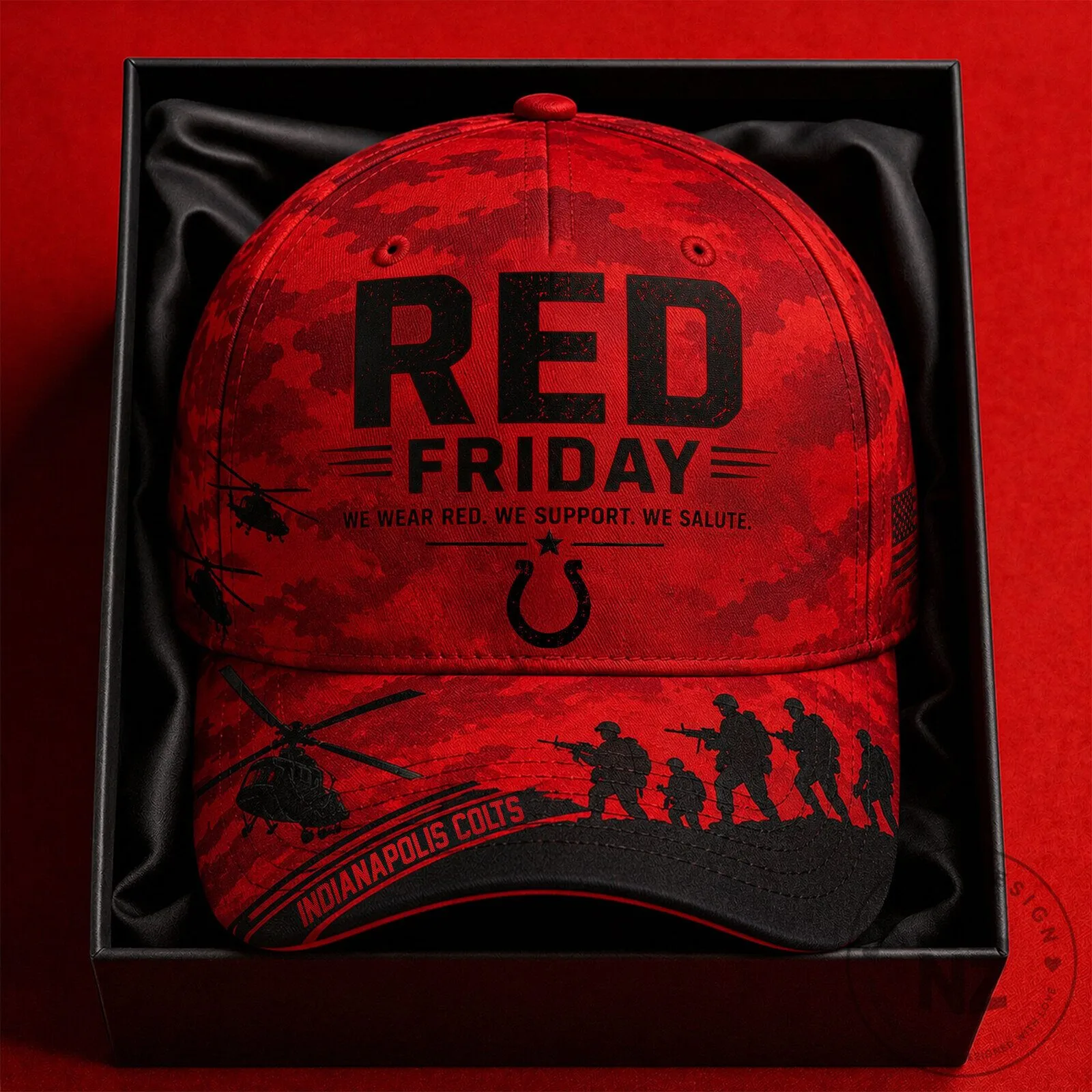 Red Friday Indianapolis Colts Military Support Camouflage Baseball Cap Hat