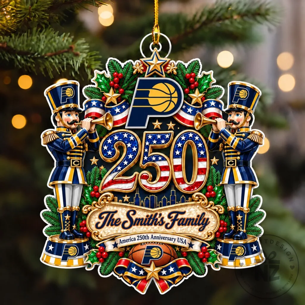 NBA Basketball Team Ornament for Christmas - Indiana Pacers NBA Basketball Team Ornament for Christmas - Indiana Pacers
