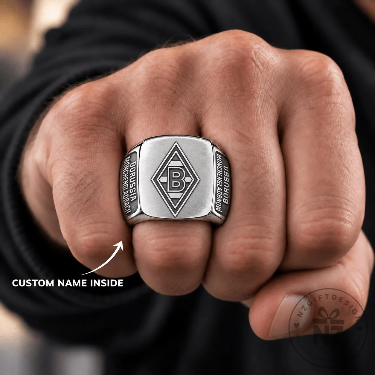 Borussia Mönchengladbach Bundesliga Football Club Custom Engraved Ring for Men