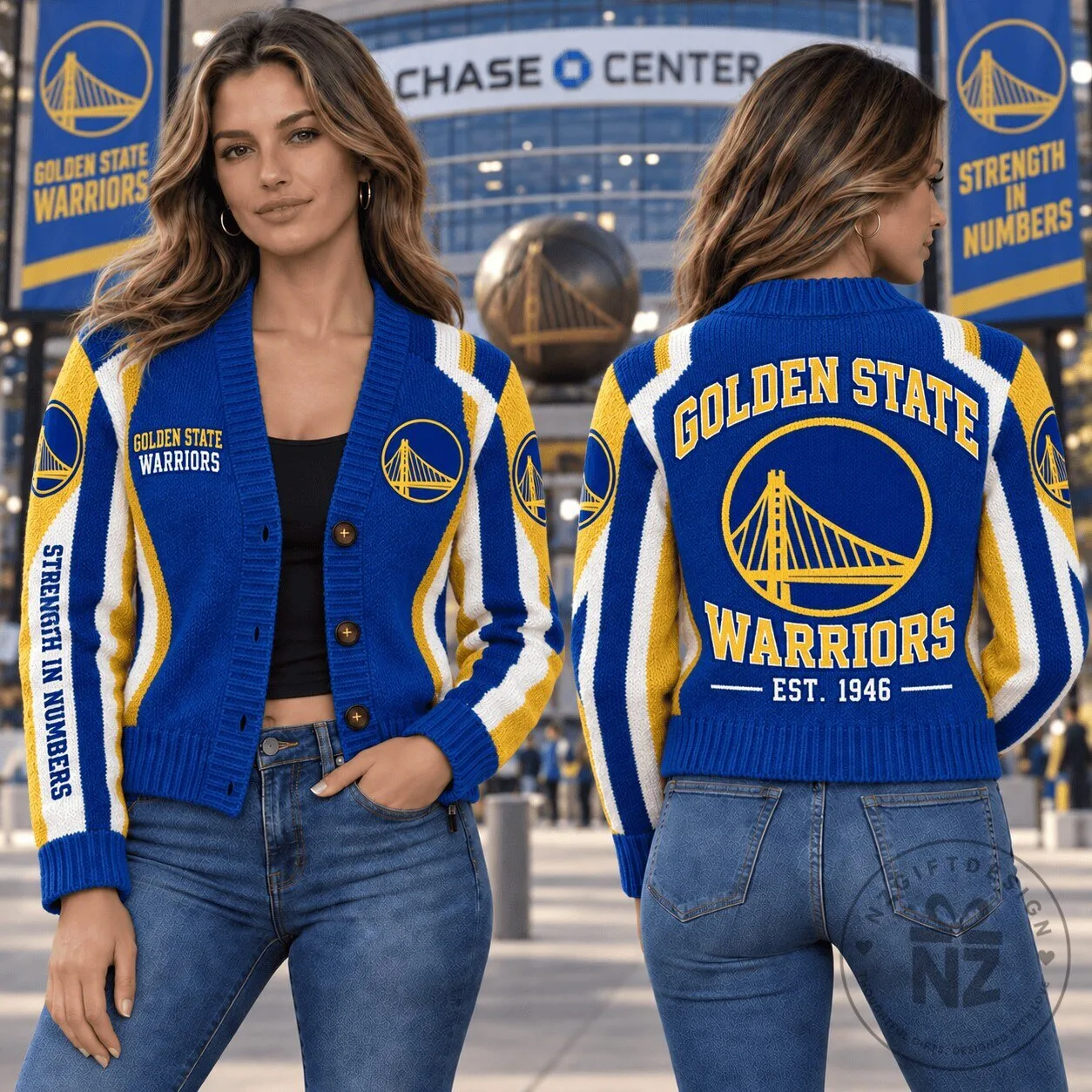 Golden State Warriors NBA Basketball Team Logo Cardigan Jacket
