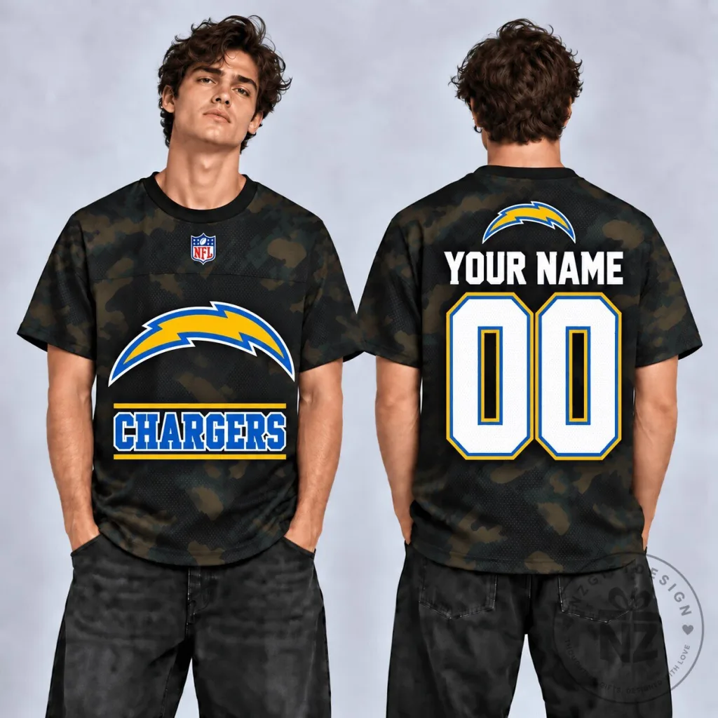 Los Angeles Chargers Personalized Camouflage Football Jersey Los Angeles Chargers Personalized Camouflage Football Jersey